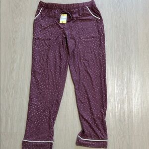 Lucky Brand Burgundy Polka Dot Pajama Pants